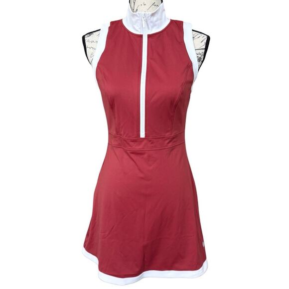 Pickletini Dresses & Skirts - Pickletini Yasmin Zip Front Dress Size S Rust Sleeveless Pickle Ball NEW